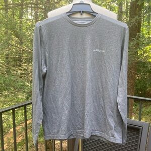 Columbia gray long sleeved logo on the front top sz. L